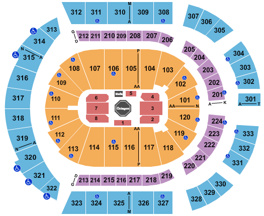 Bridgestone Arena UFC Seating Chart